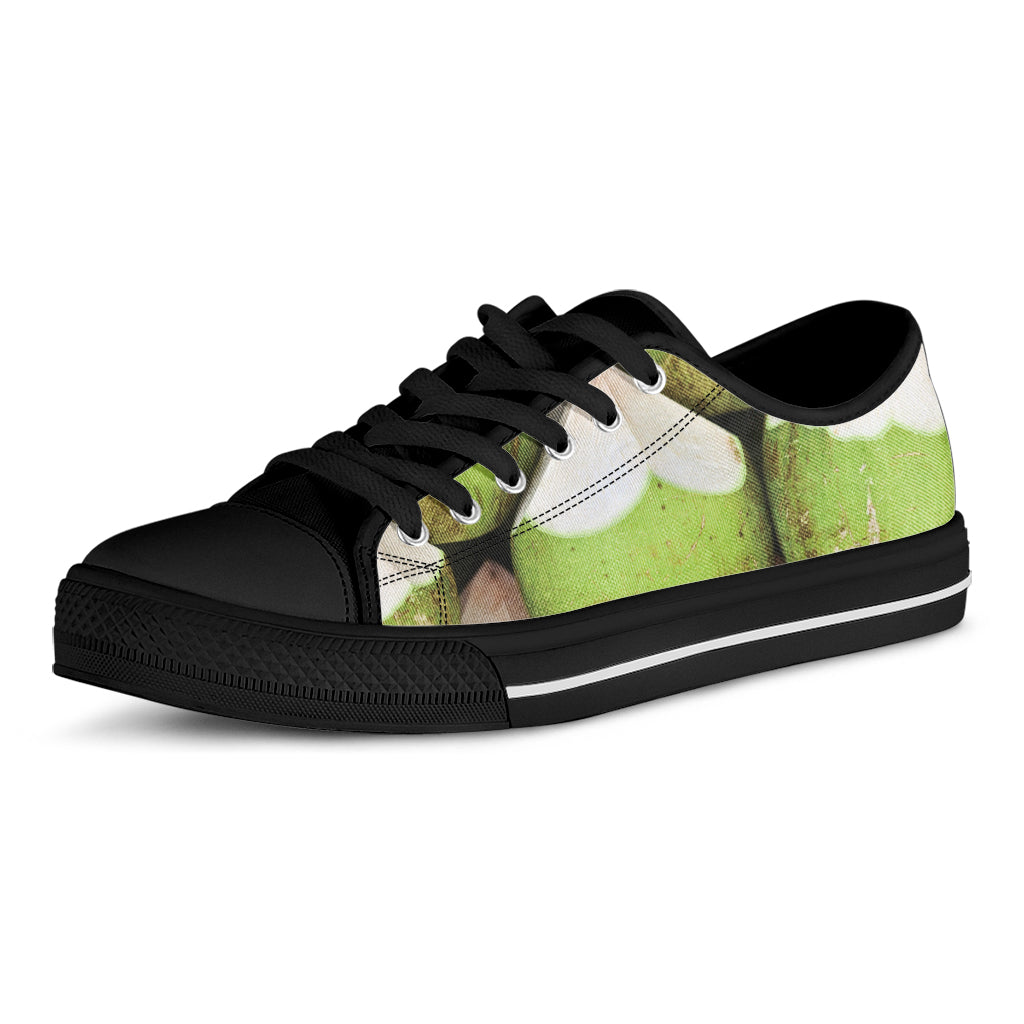 Coconut 3D Print Black Low Top Shoes