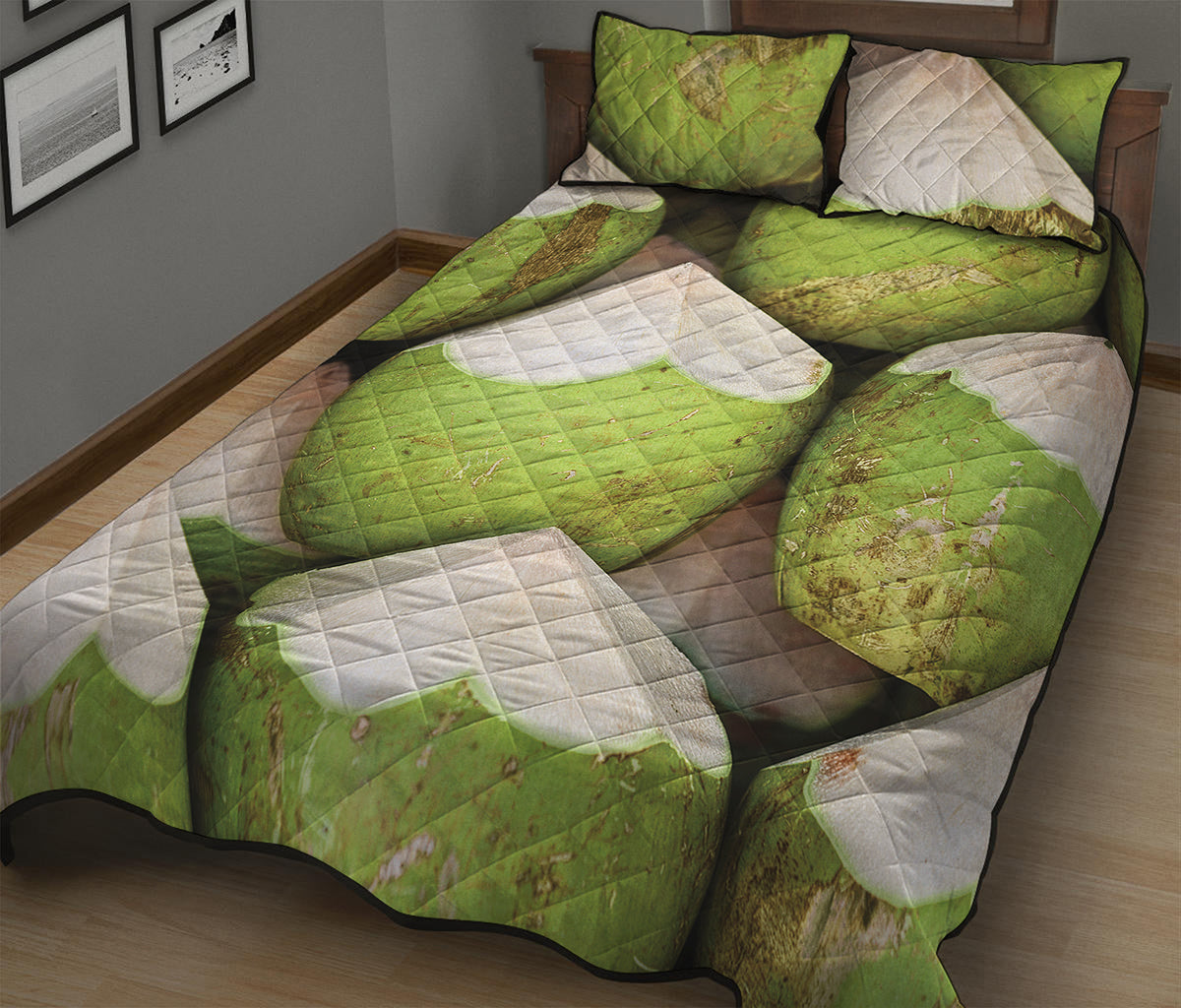 Coconut 3D Print Quilt Bed Set