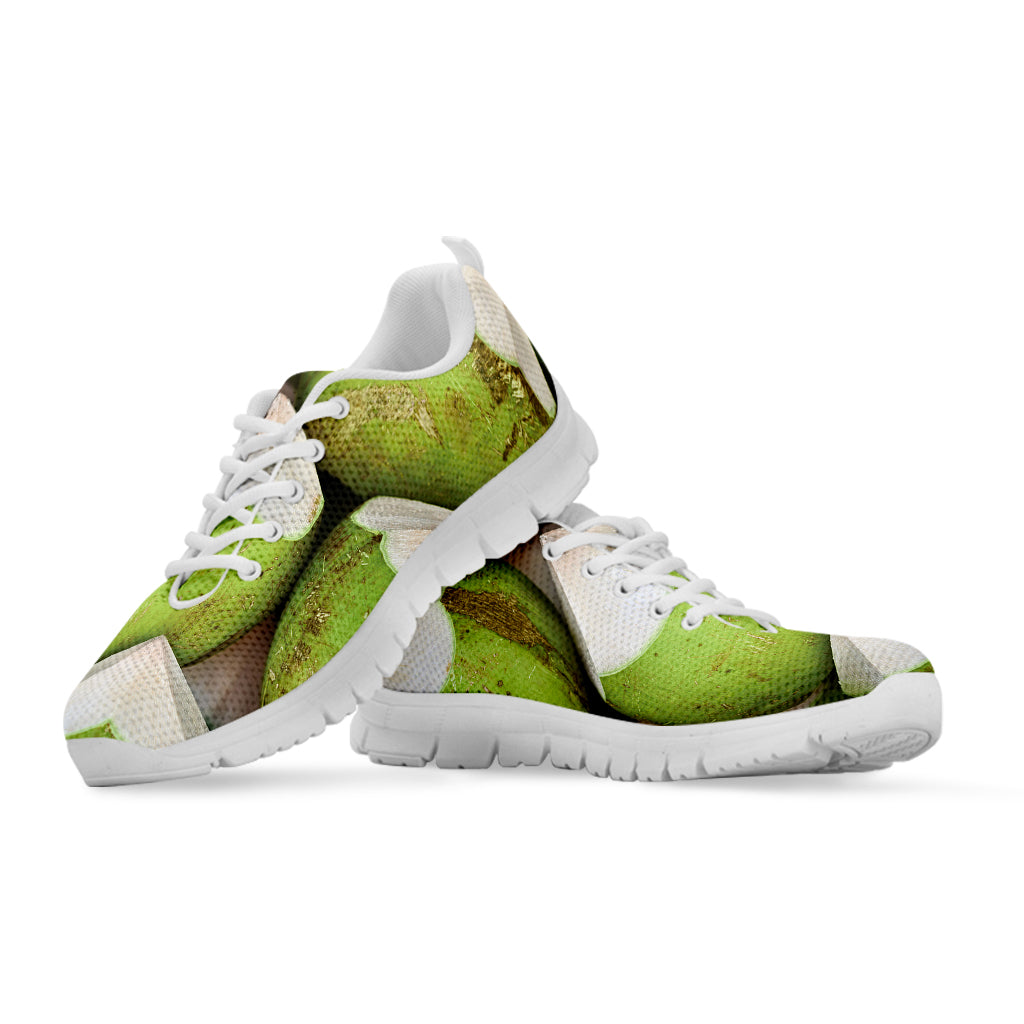 Coconut 3D Print White Sneakers