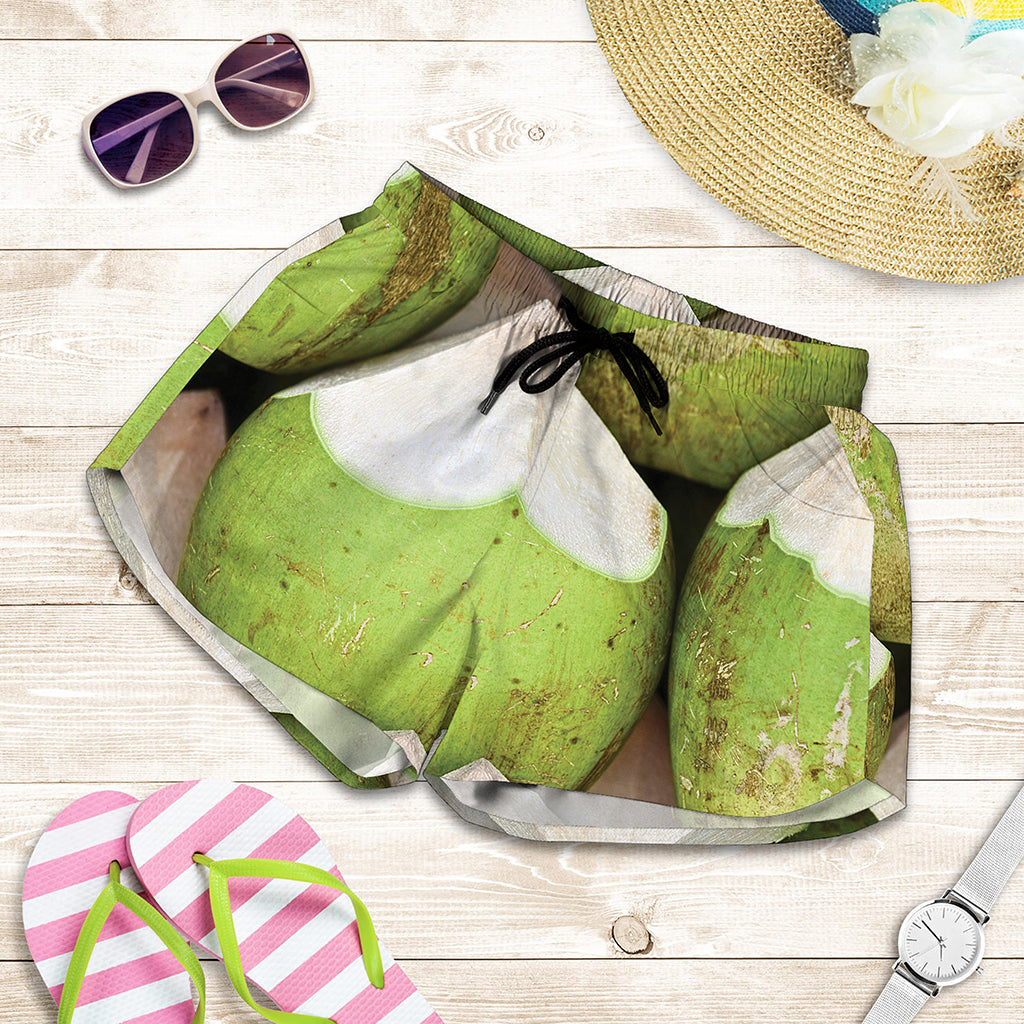 Coconut 3D Print Women's Shorts