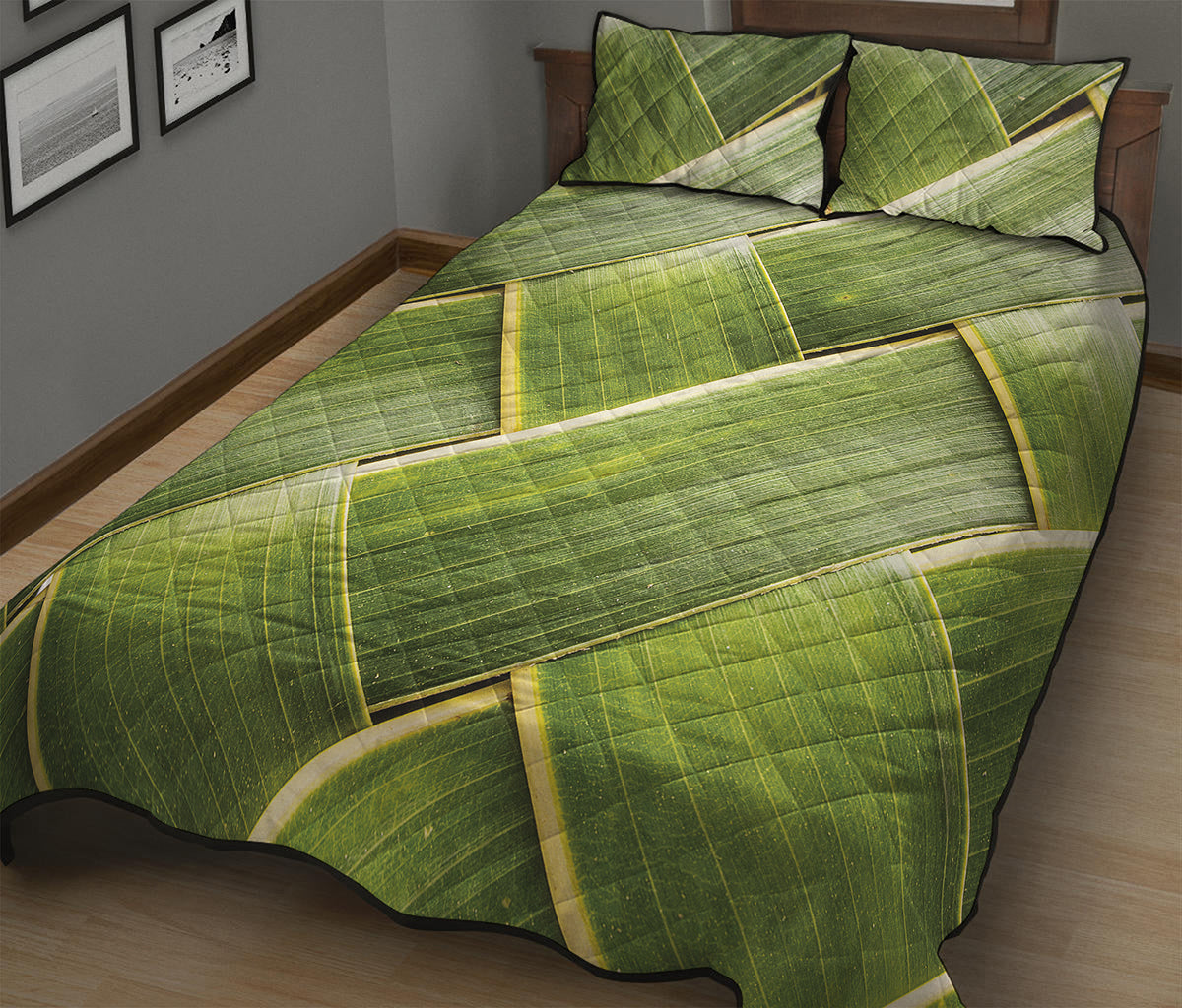 Coconut Leaf Print Quilt Bed Set