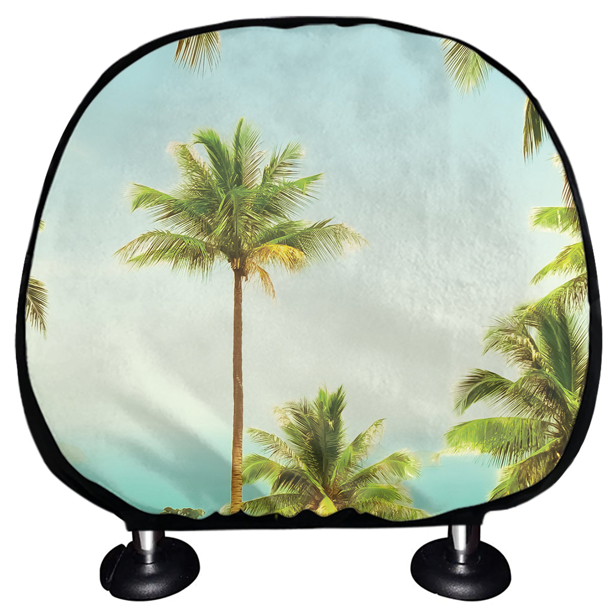 Coconut Tree Print Car Headrest Covers