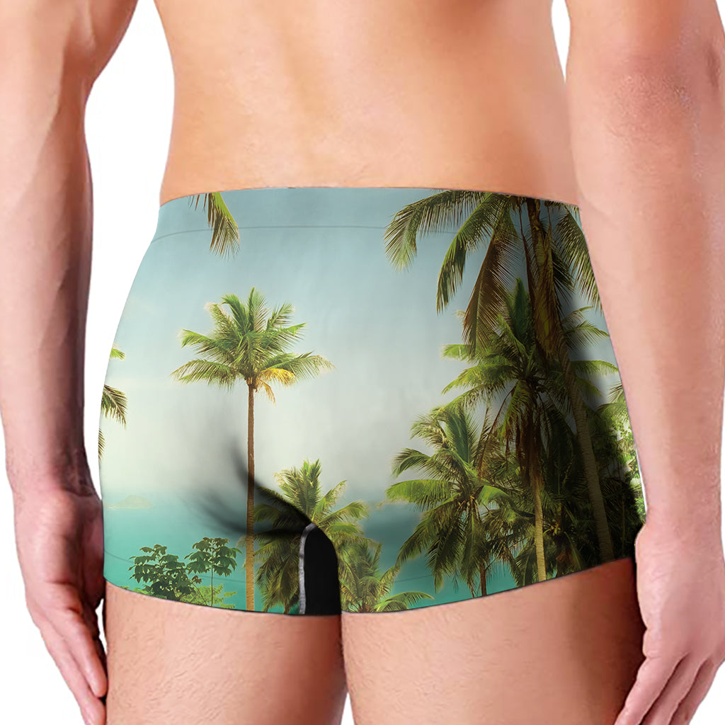 Coconut Tree Print Men's Boxer Briefs