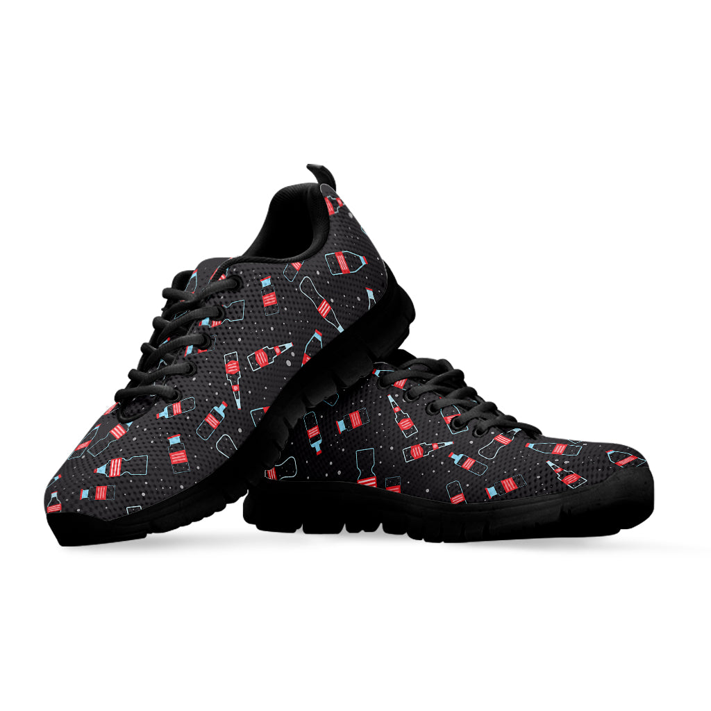Cola Bottle Pattern Print Black Sneakers