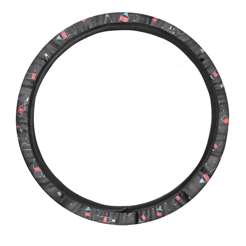 Cola Bottle Pattern Print Car Steering Wheel Cover