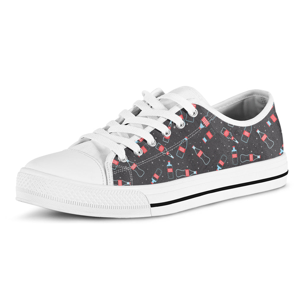 Cola Bottle Pattern Print White Low Top Shoes