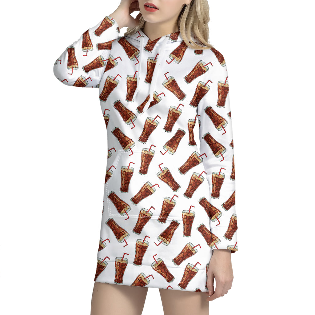 Cola Pattern Print Hoodie Dress