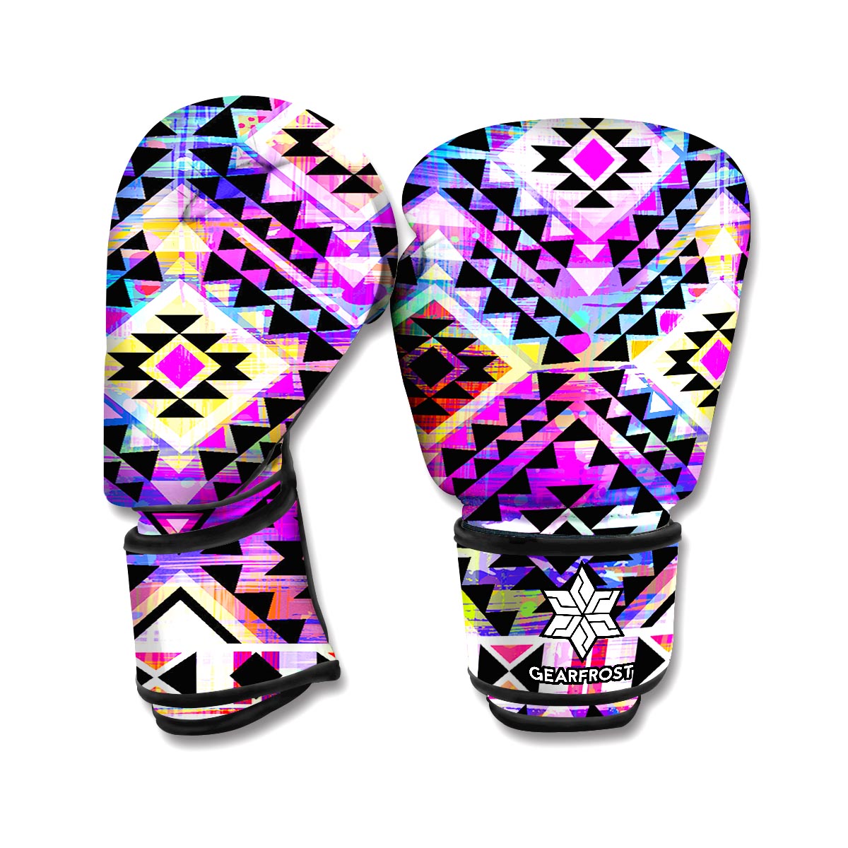Colorful Aztec Pattern Print Boxing Gloves