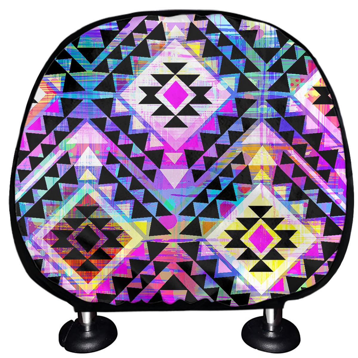 Colorful Aztec Pattern Print Car Headrest Covers