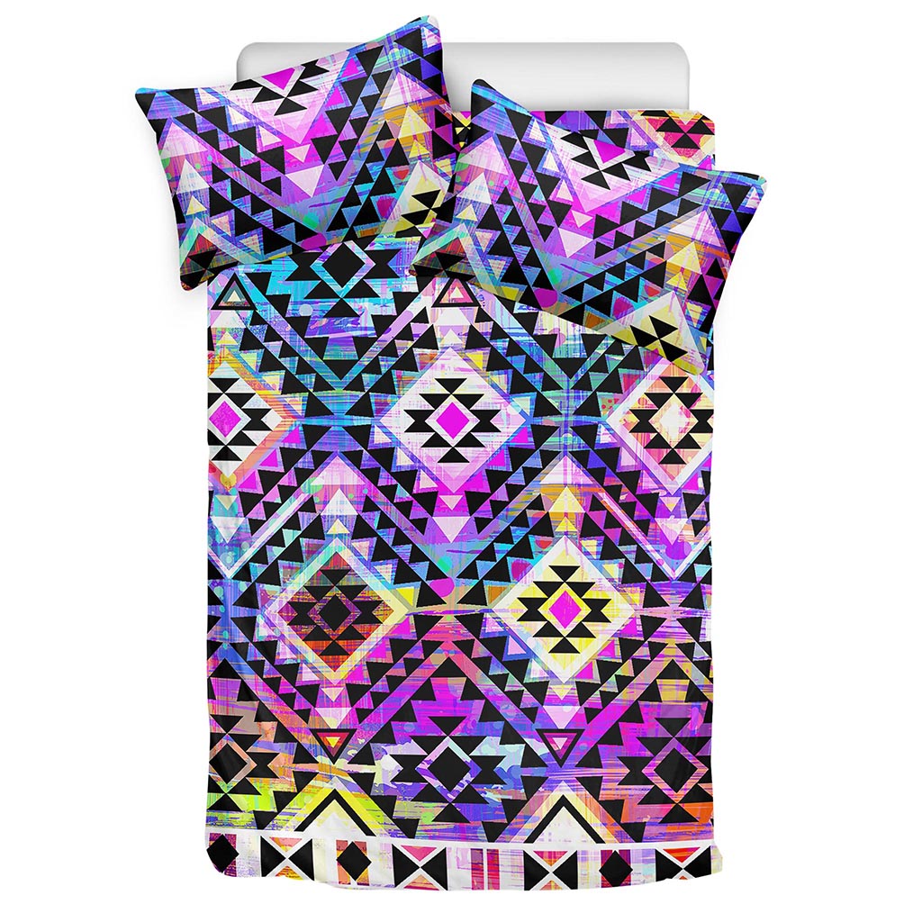 Colorful Aztec Pattern Print Duvet Cover Bedding Set