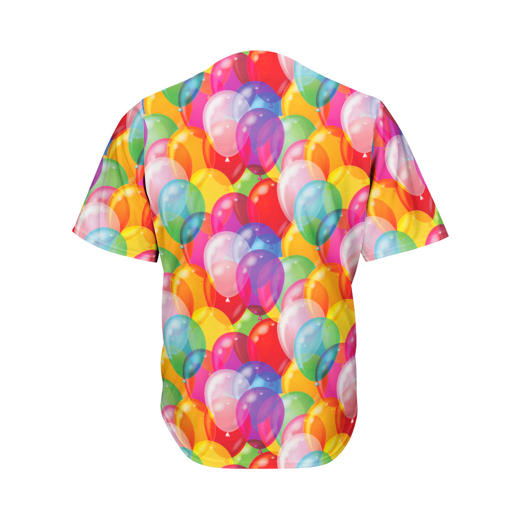 Colorful Balloon Pattern Print Men's Baseball Jersey