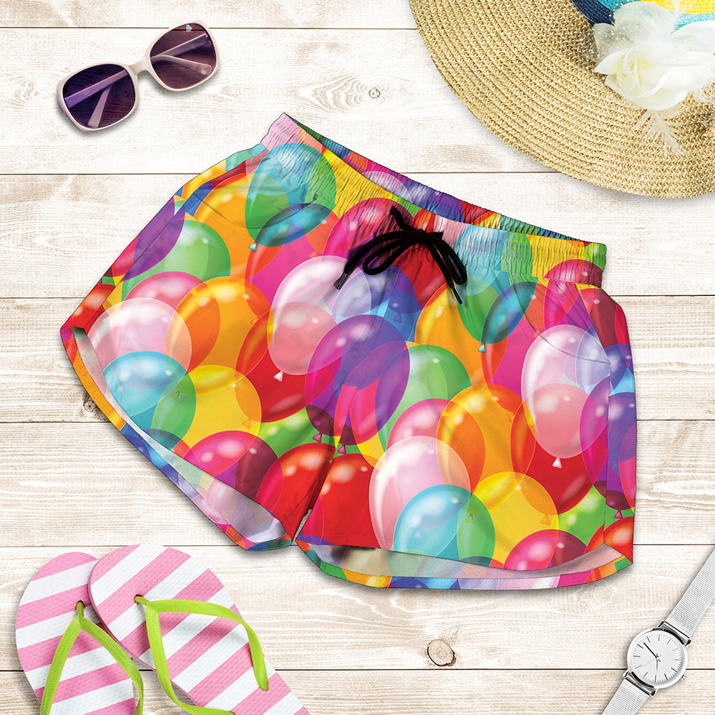 Colorful Balloon Pattern Print Women's Shorts