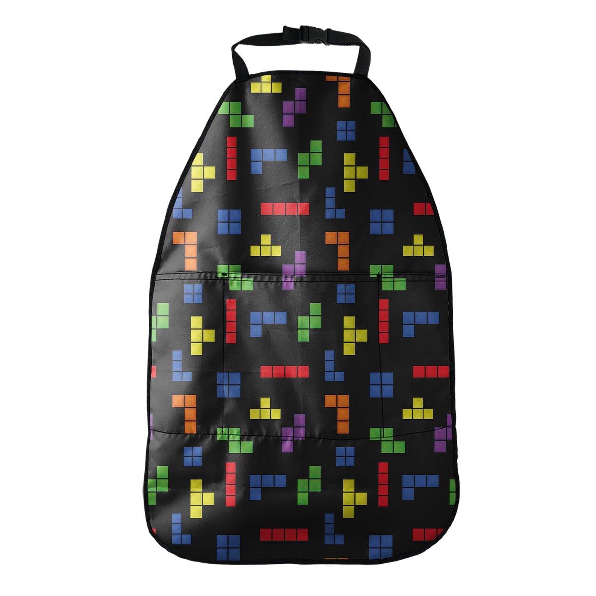 Colorful Block Puzzle Game Pattern Print Car Seat Organizers
