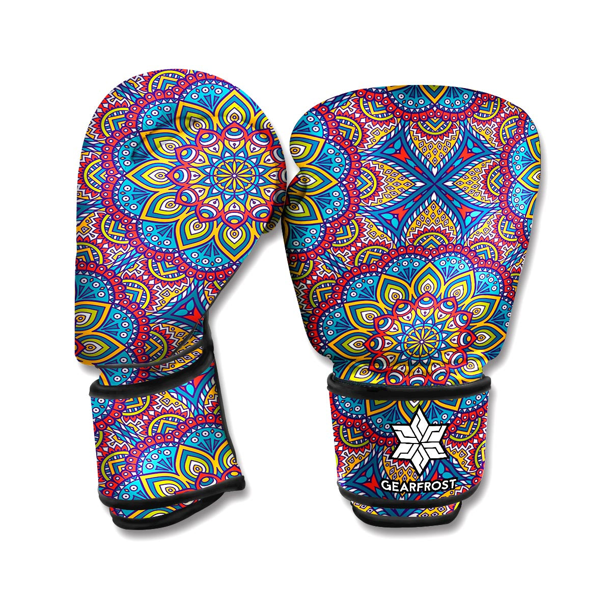 Colorful Bohemian Mandala Pattern Print Boxing Gloves