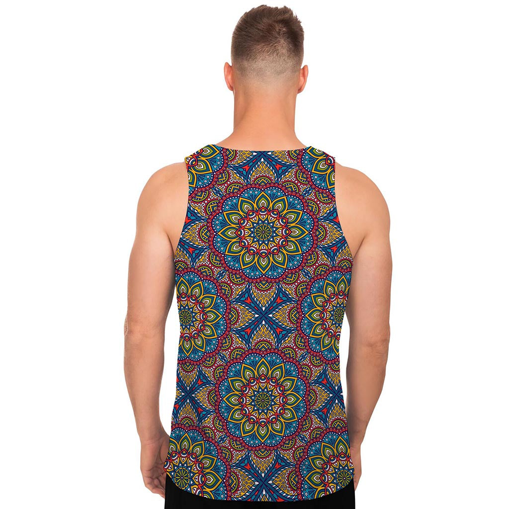 Colorful Bohemian Mandala Pattern Print Men's Tank Top