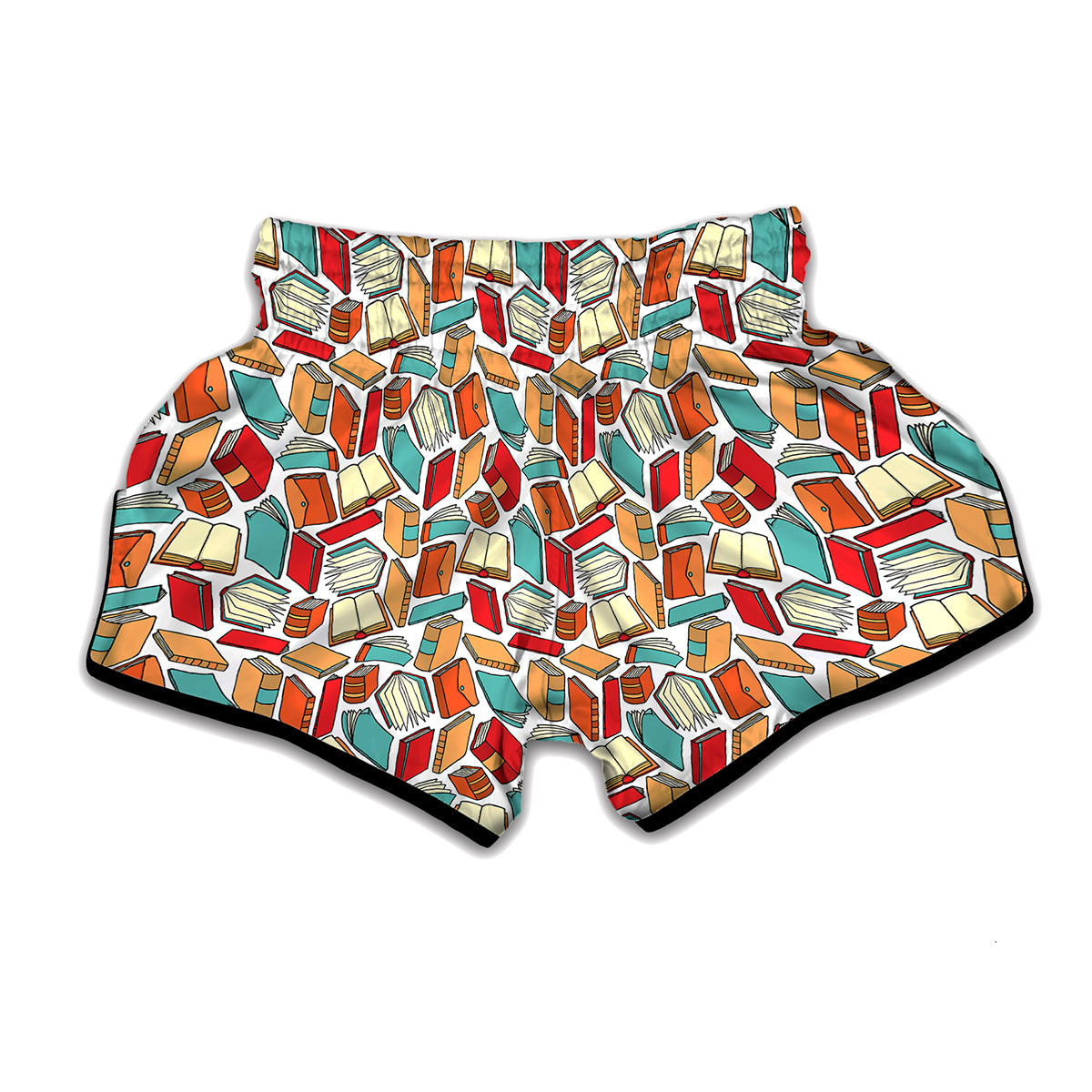 Colorful Books Pattern Print Muay Thai Boxing Shorts
