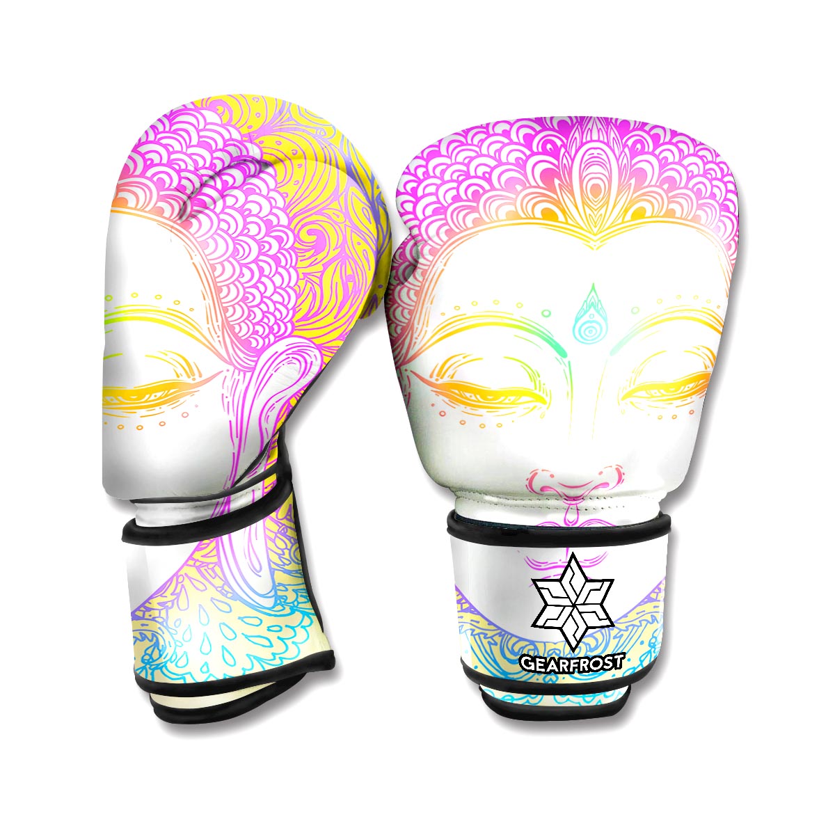 Colorful Buddha Mandala Print Boxing Gloves