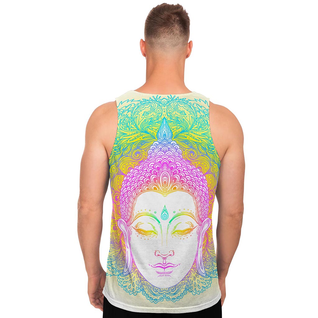 Colorful Buddha Mandala Print Men's Tank Top