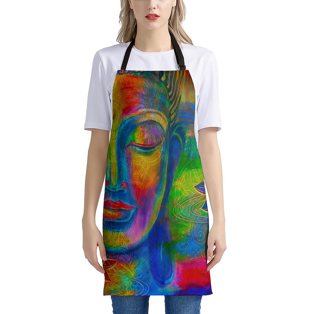 Colorful Buddha Print Apron