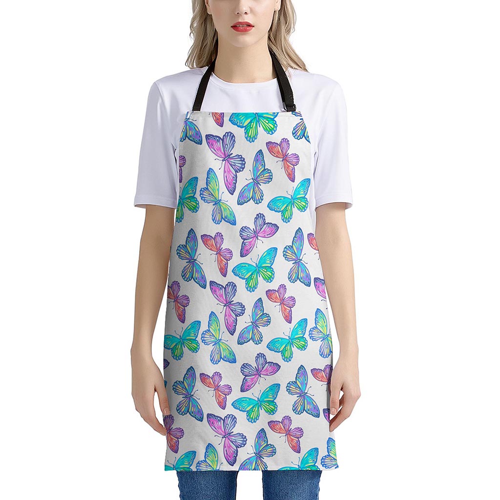 Colorful Butterfly Pattern Print Apron
