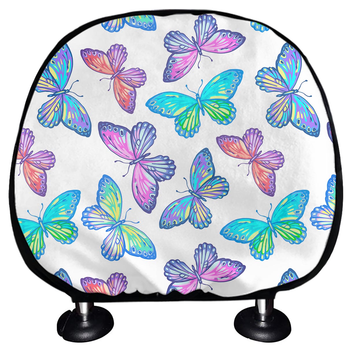 Colorful Butterfly Pattern Print Car Headrest Covers