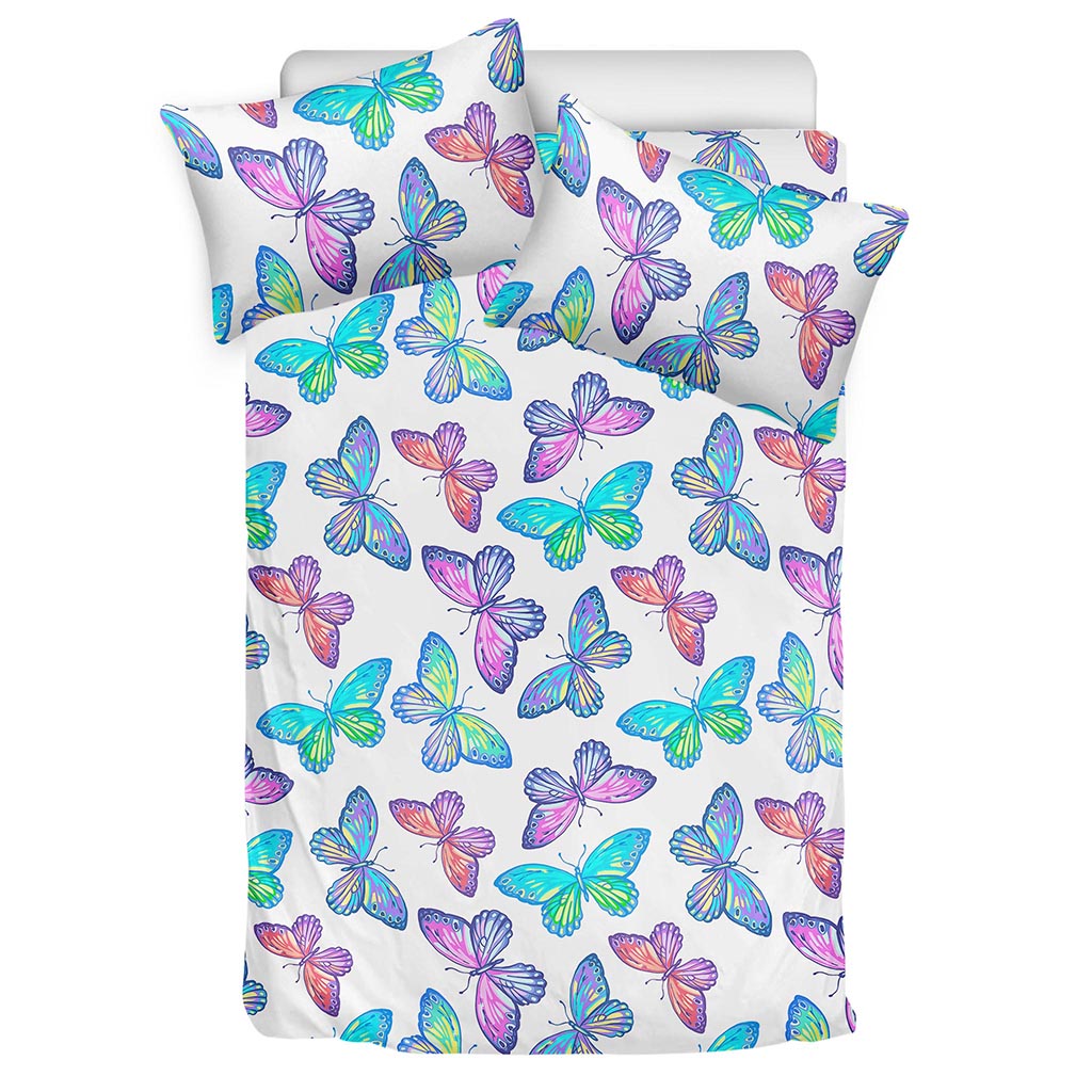 Colorful Butterfly Pattern Print Duvet Cover Bedding Set