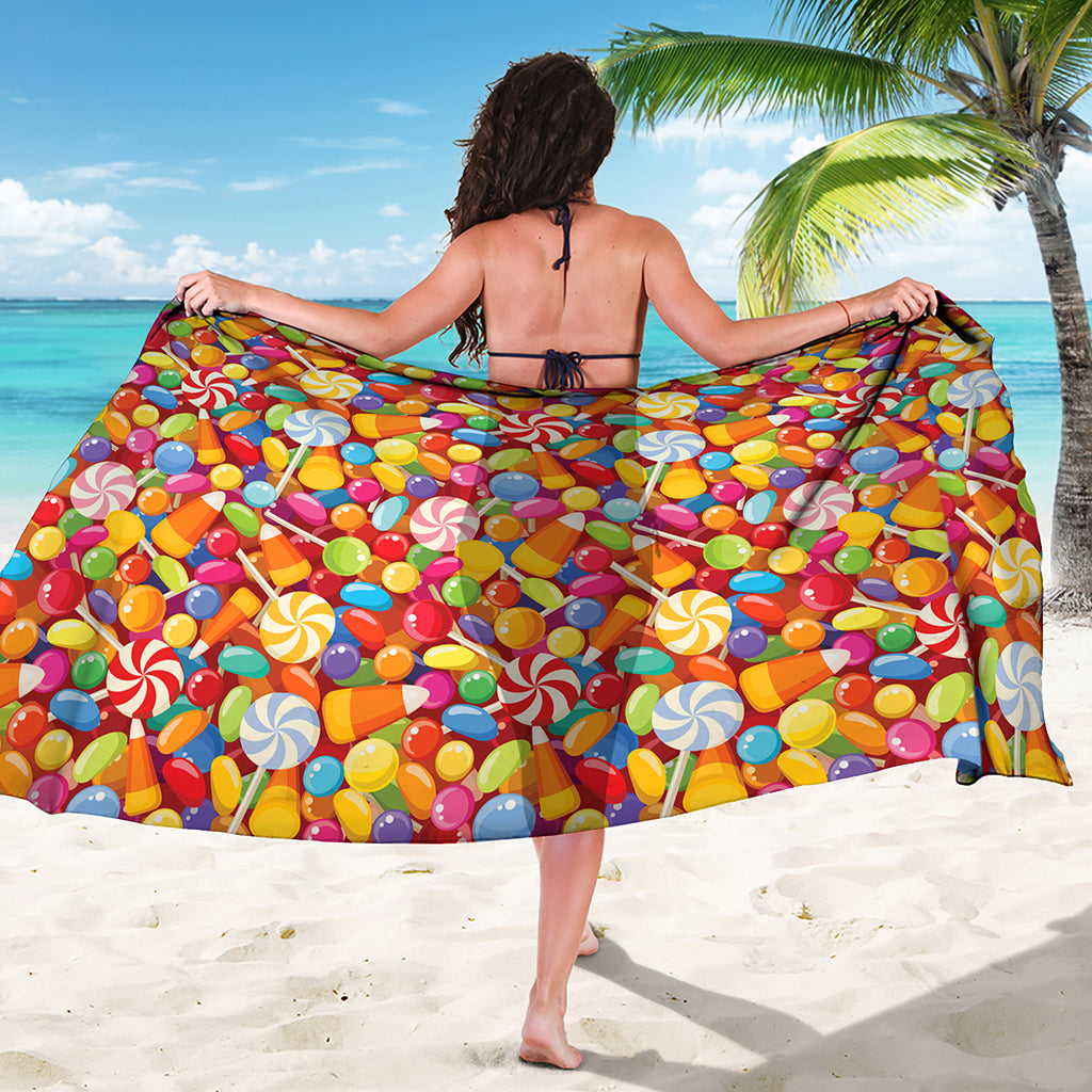 Colorful Candy Pattern Print Beach Sarong Wrap