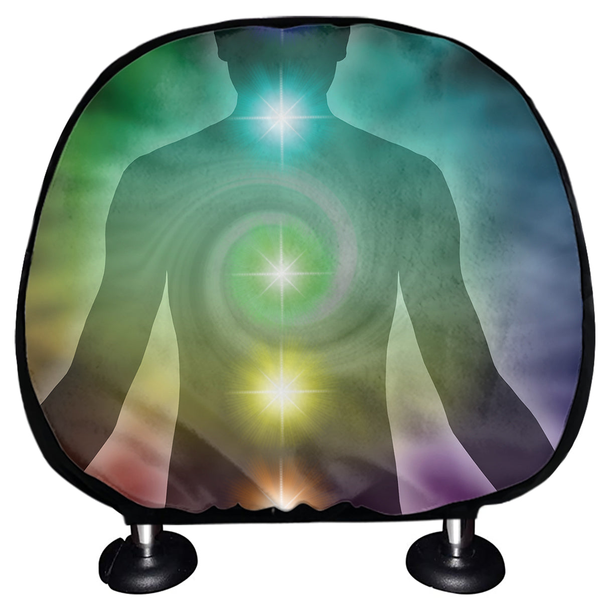 Colorful Chakras Aura Print Car Headrest Covers