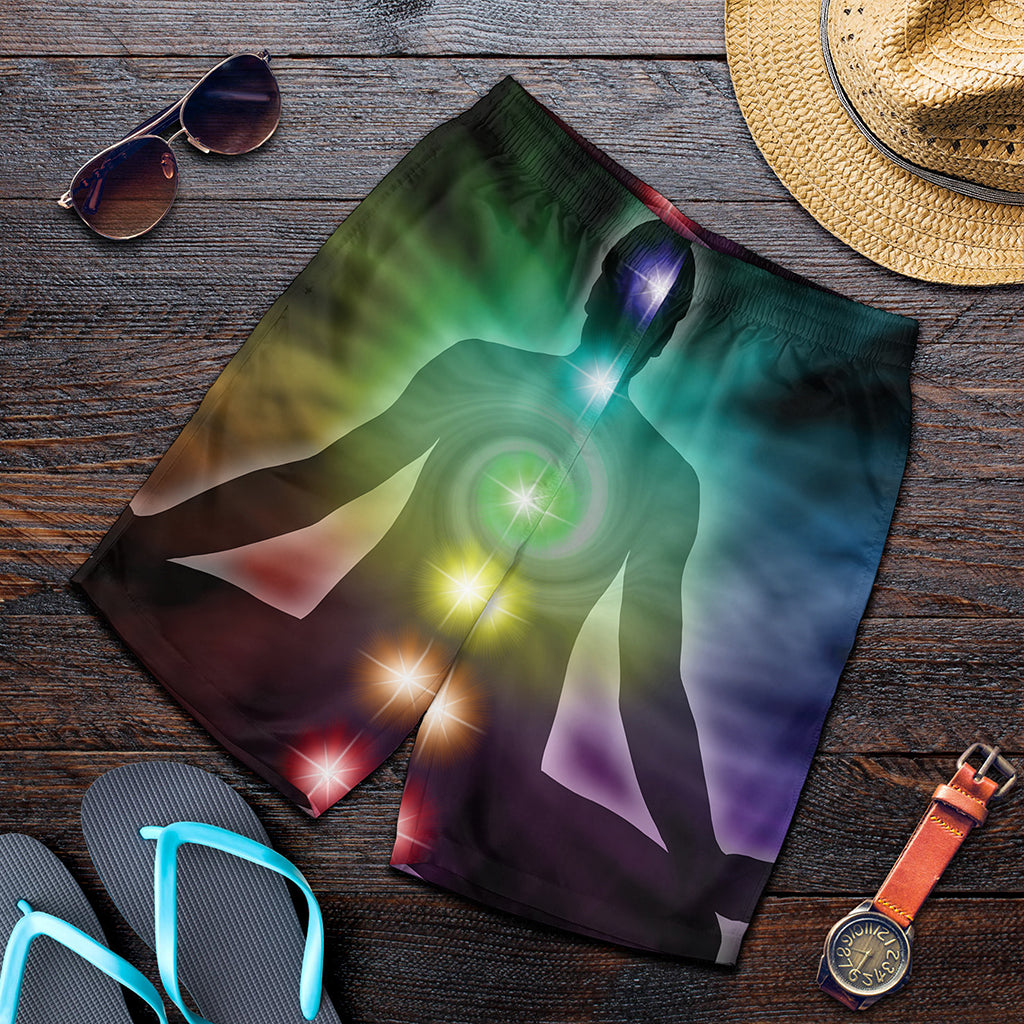 Colorful Chakras Aura Print Men's Shorts