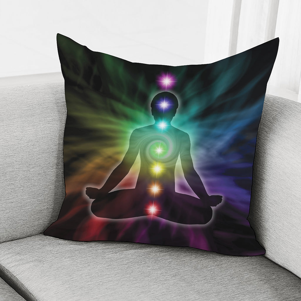 Colorful Chakras Aura Print Pillow Cover