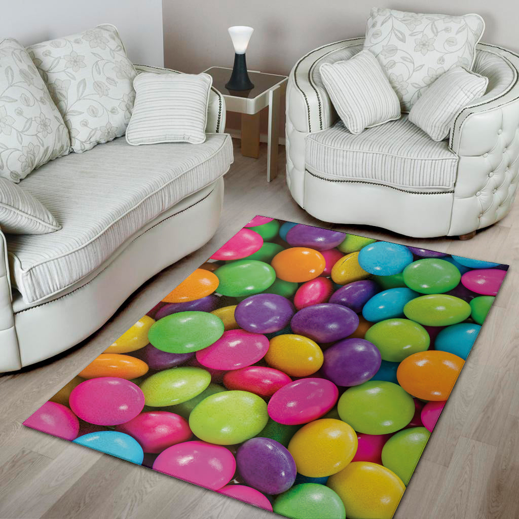 Colorful Chocolate Candy Print Area Rug