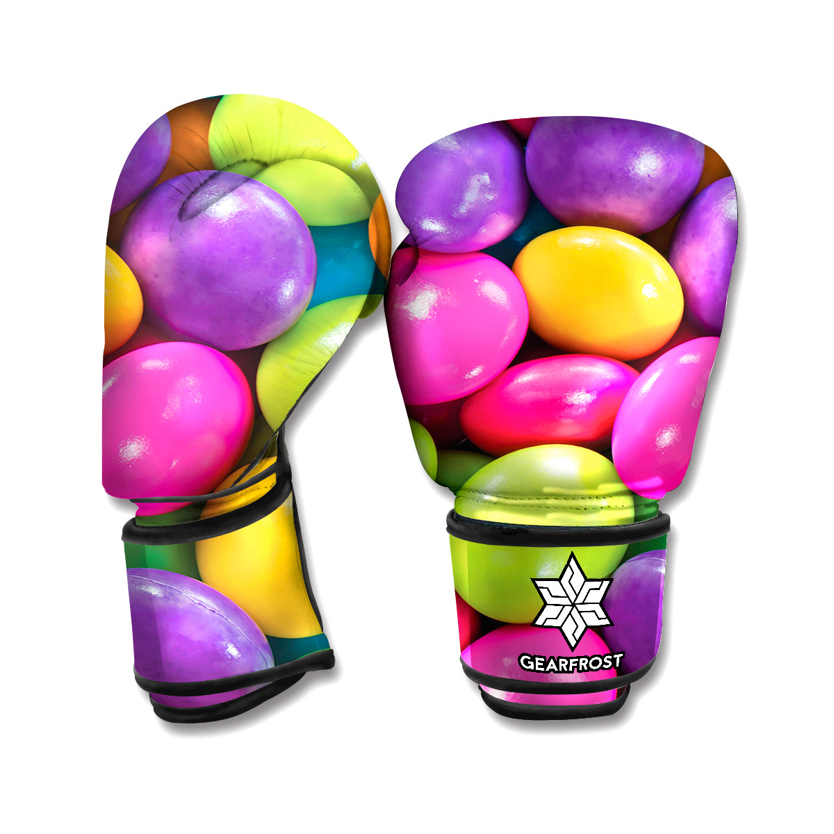 Colorful Chocolate Candy Print Boxing Gloves