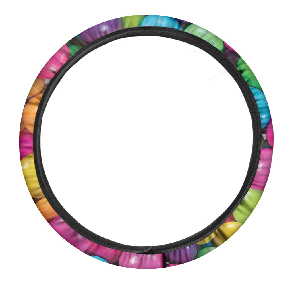 Colorful Chocolate Candy Print Car Steering Wheel Cover