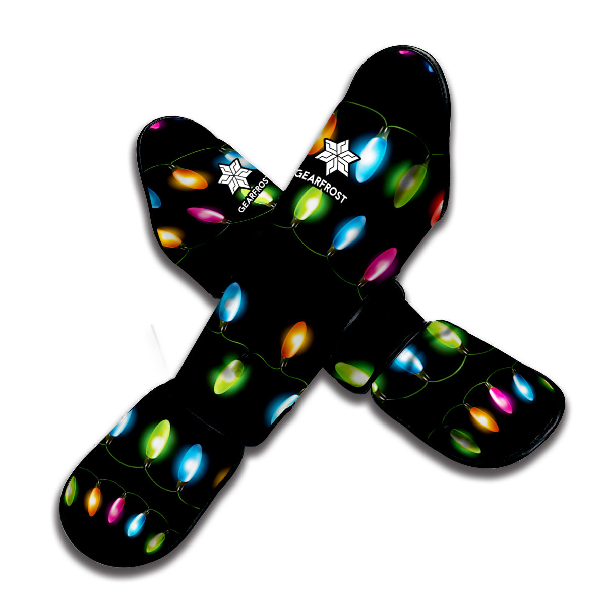 Colorful Christmas Lights Print Muay Thai Shin Guard