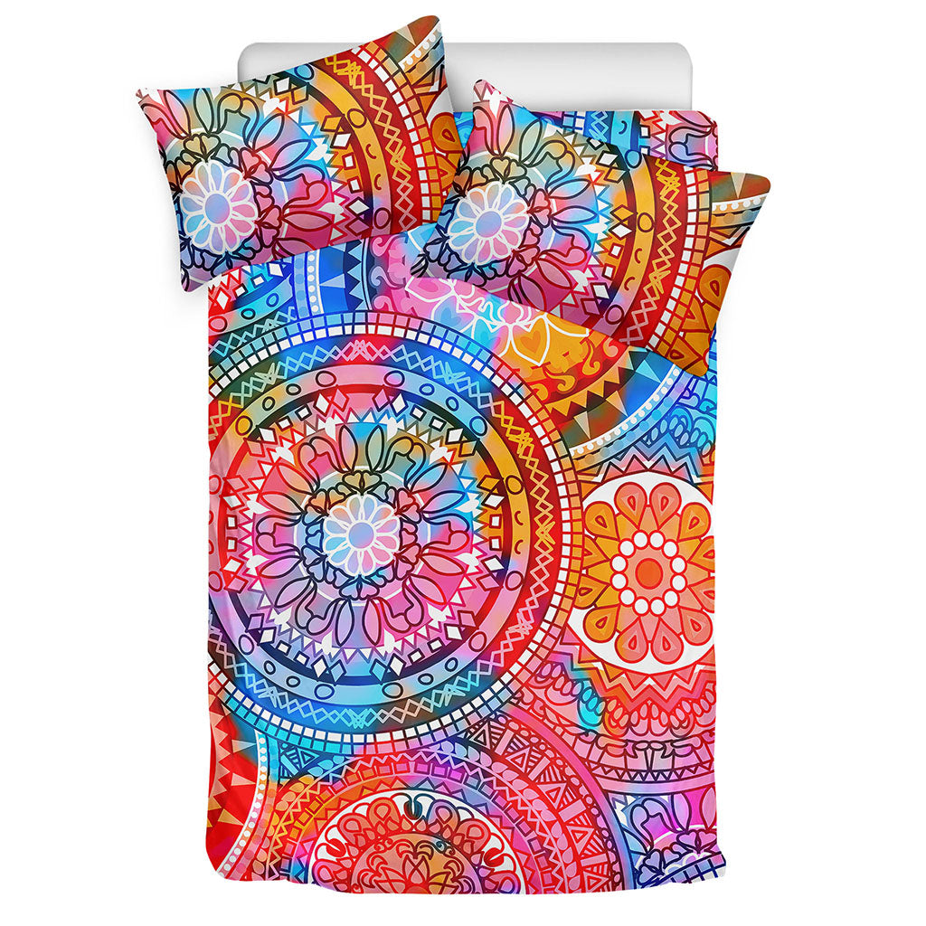 Colorful Circle Mandala Print Duvet Cover Bedding Set