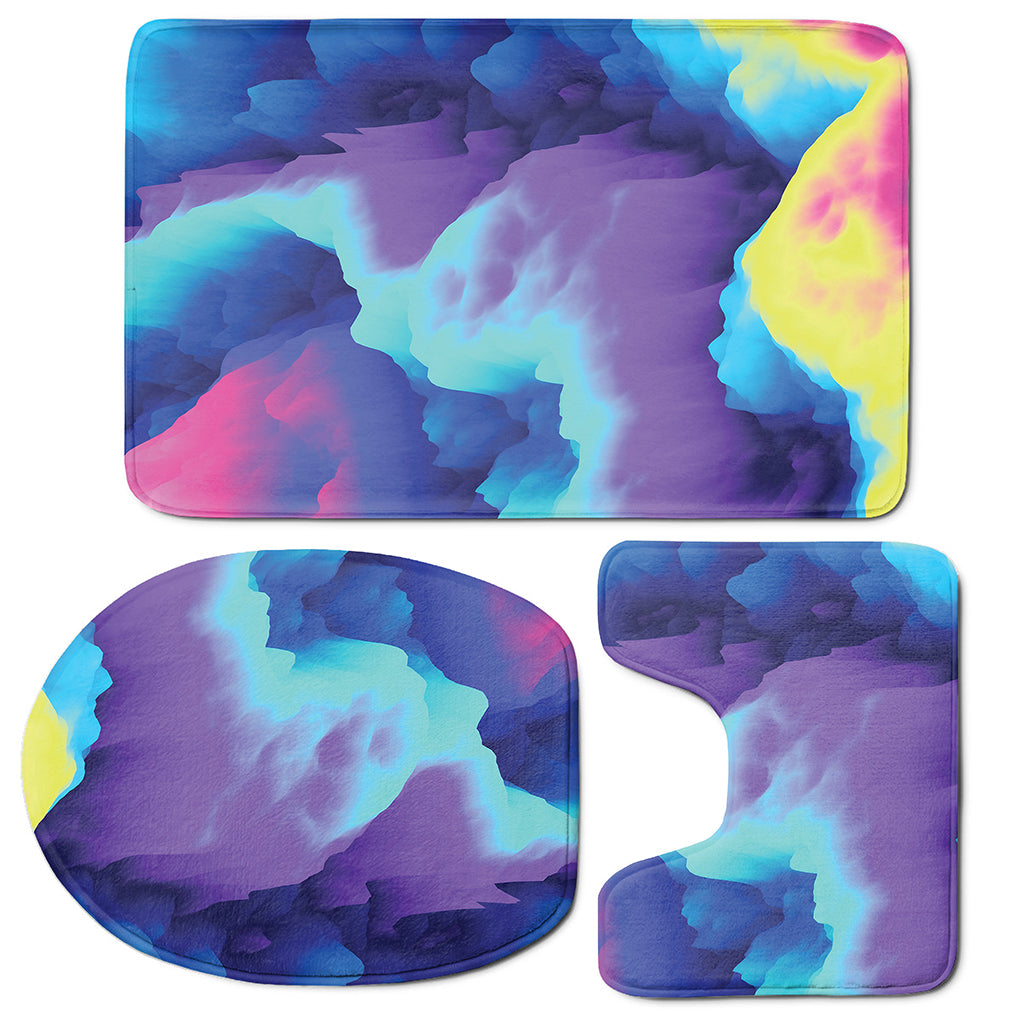 Colorful Cloud Print 3 Piece Bath Mat Set