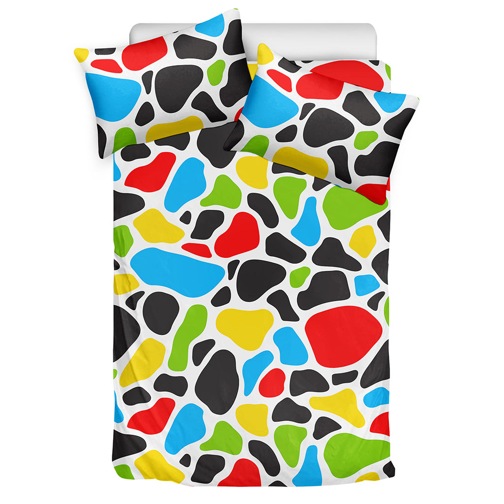 Colorful Cow Print Duvet Cover Bedding Set