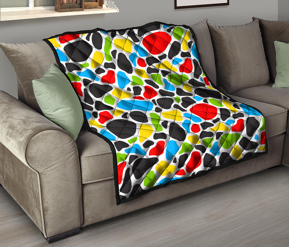 Colorful Cow Print Quilt