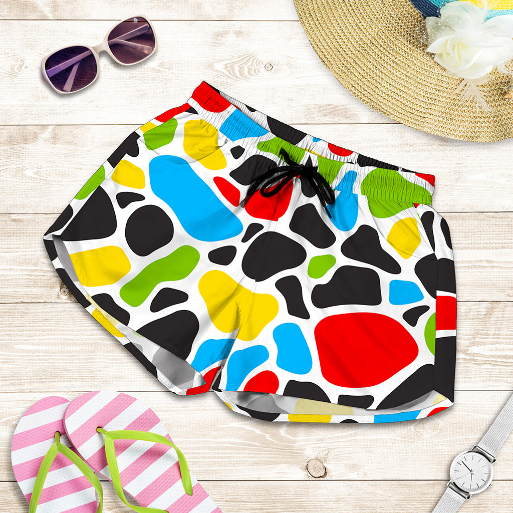 Colorful Cow Print Women's Shorts