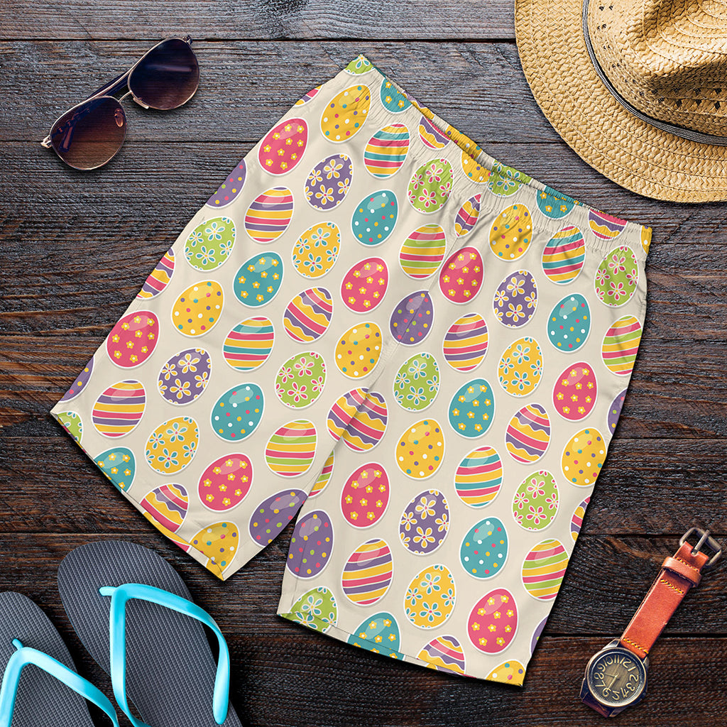 Colorful Cute Easter Eggs Pattern Print Men's Shorts