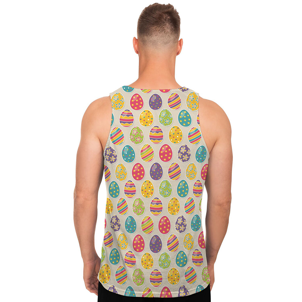 Colorful Cute Easter Eggs Pattern Print Men's Tank Top