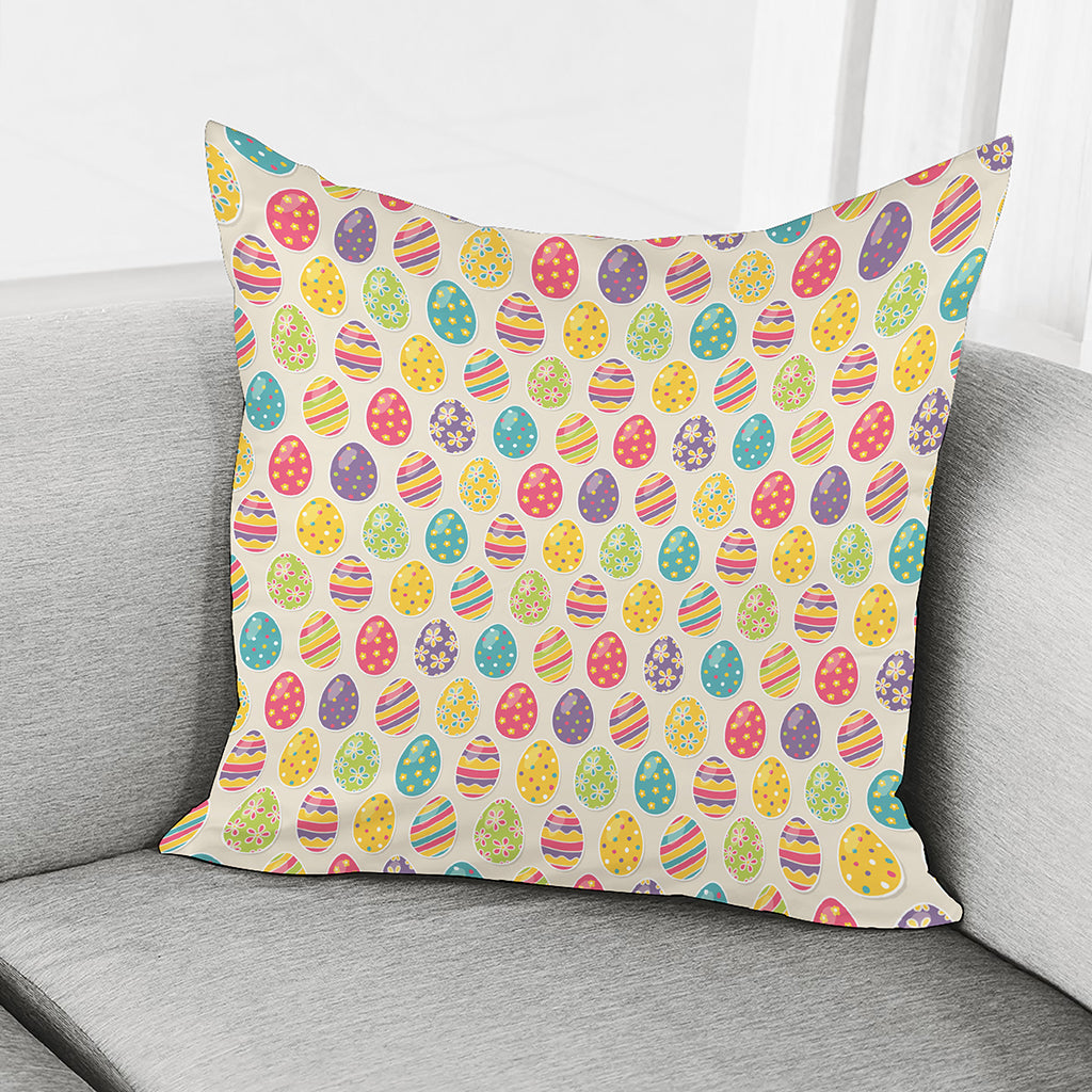 Colorful Cute Easter Eggs Pattern Print Pillow Cover