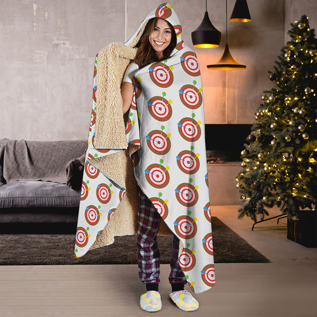 Colorful Darts And Dartboard Print Hooded Blanket