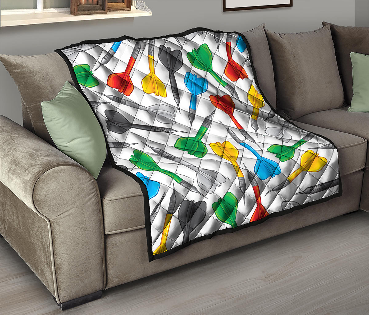 Colorful Darts Pattern Print Quilt
