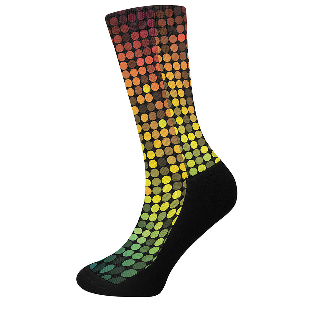 Colorful Disco Lights Pattern Print Crew Socks