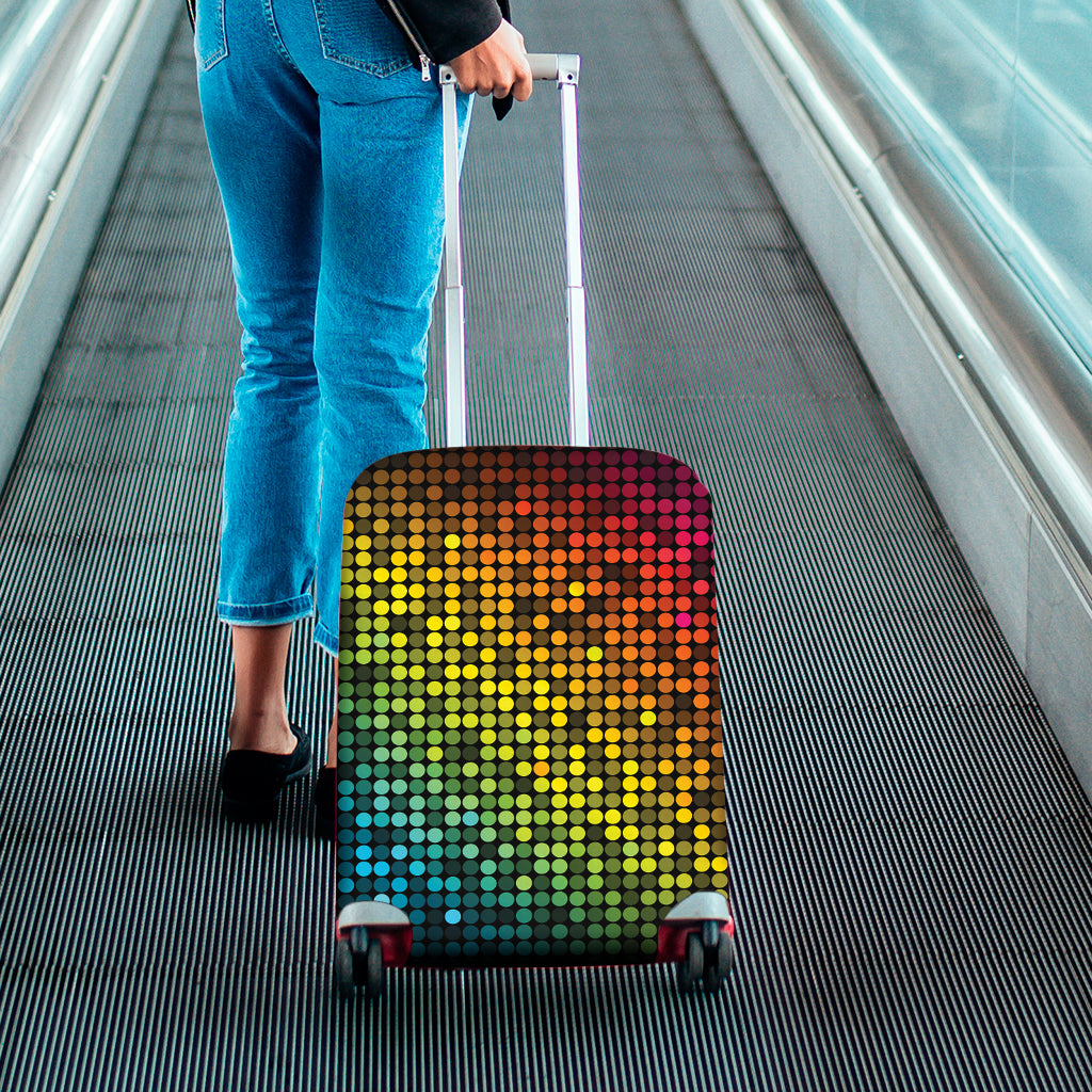 Colorful Disco Lights Pattern Print Luggage Cover