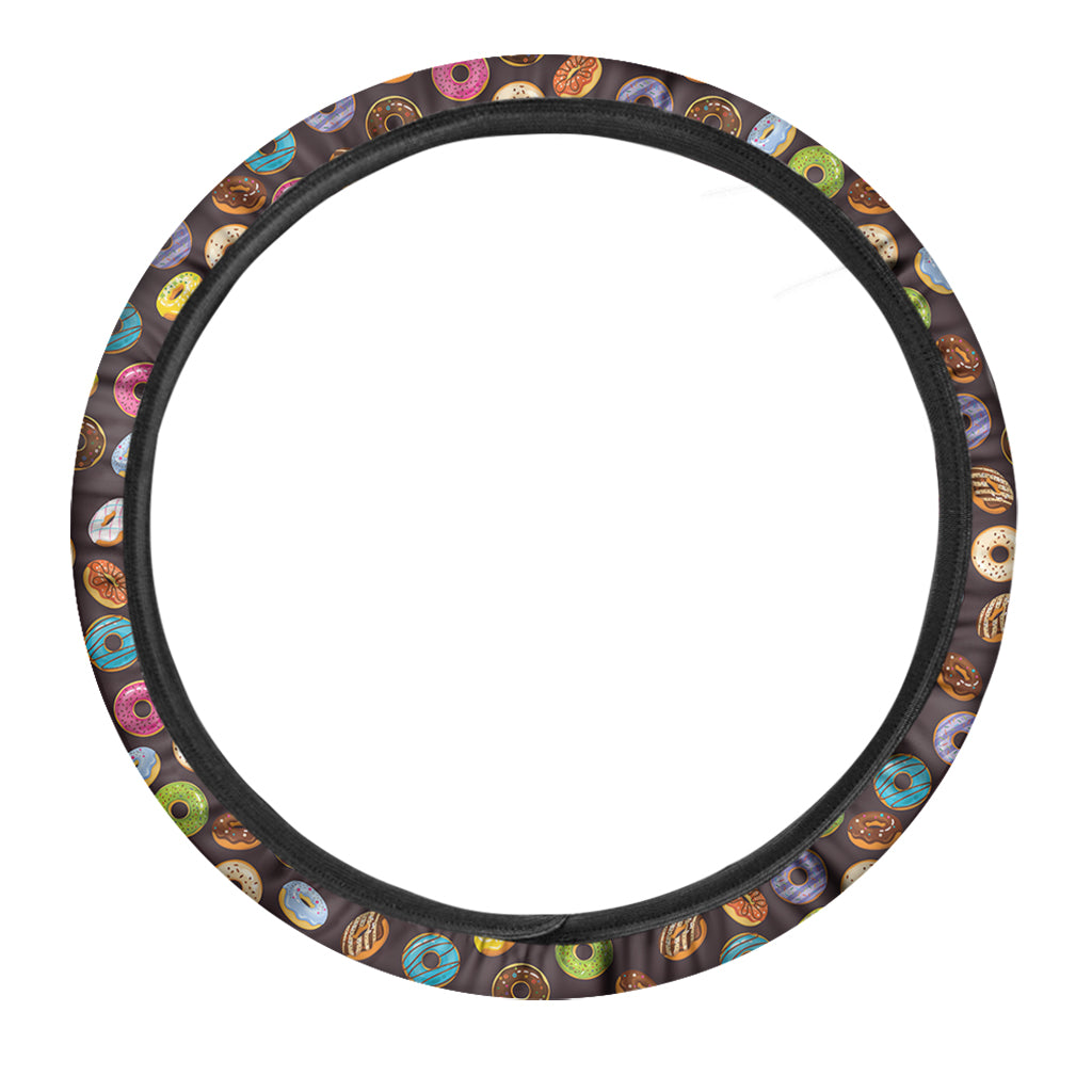Colorful Donut Pattern Print Car Steering Wheel Cover