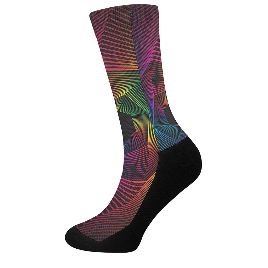 Colorful EDM Geometric Print Crew Socks
