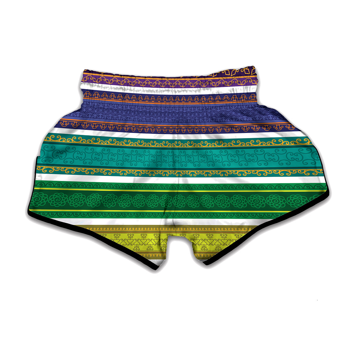 Colorful Ethnic Pattern Print Muay Thai Boxing Shorts