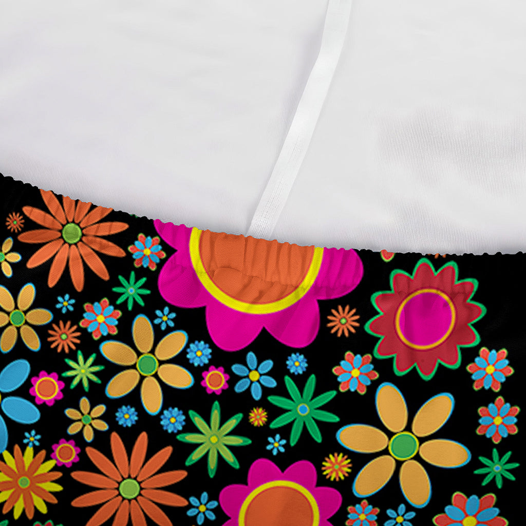 Colorful Flowers Yin Yang Print Sofa Cover